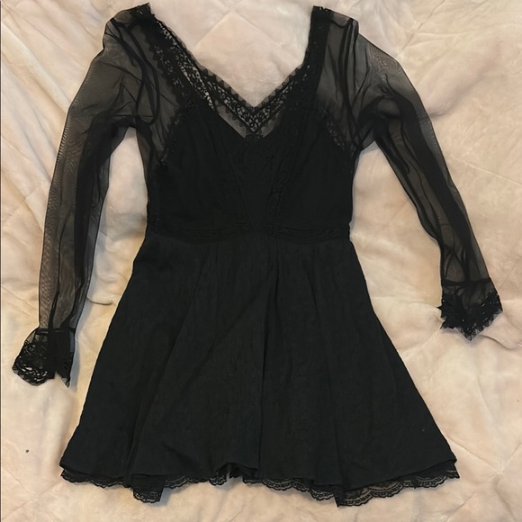 Free People Black Long Sleeve Dress - Picture 1 of 6
